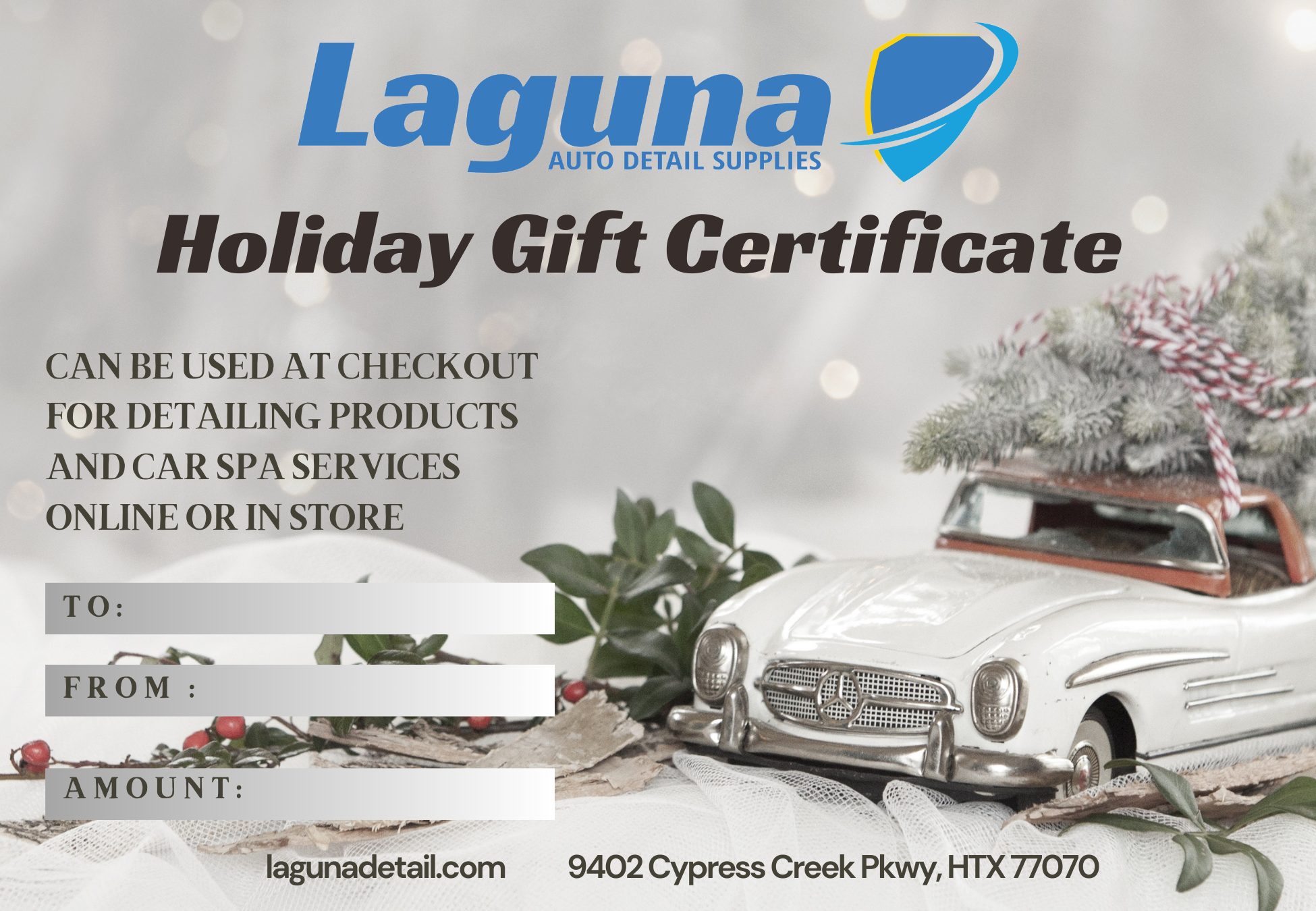 Laguna Holiday Gift Certificate
